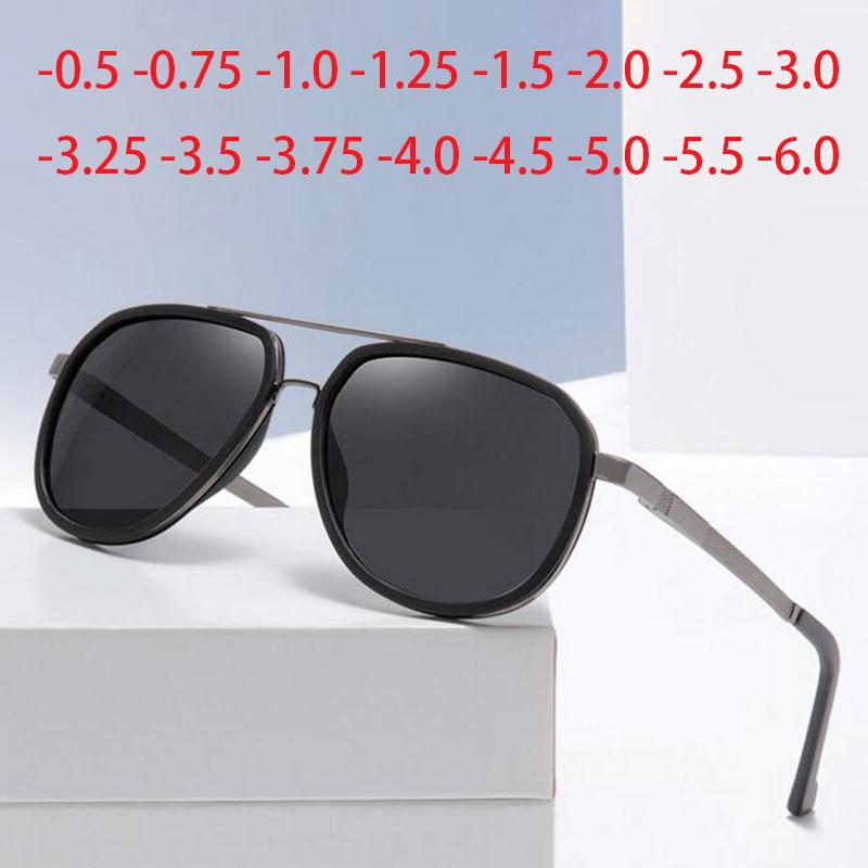 0 -0.5 -0.75 -1.0 To -6.0 Gray/Tea Lens Prescription Sunglasses Men Polarized Myopia Women Goggle Cat Eyes Punk Sun Glasses