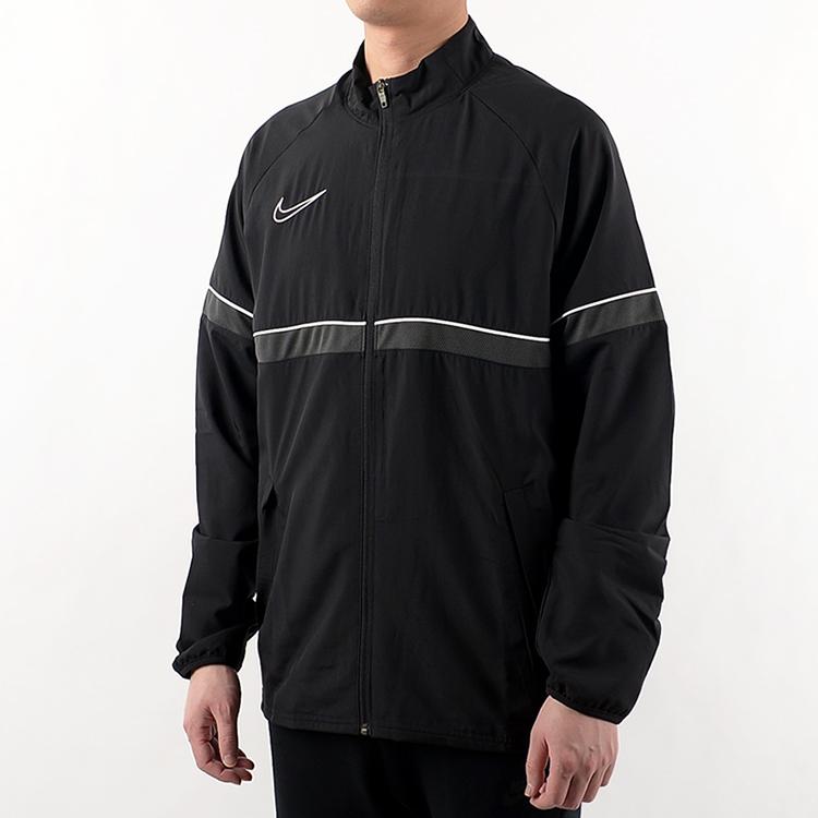 Nike Dri-FIT Academy Soccer Training ветровка с воротником с отверстиями, мужская верхняя одежда, черная CW6118-014