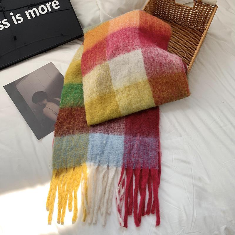 Knitted Scarf Thickened Warm Scarf Women's Winter High-end Warm Scarf Scarf Shawl