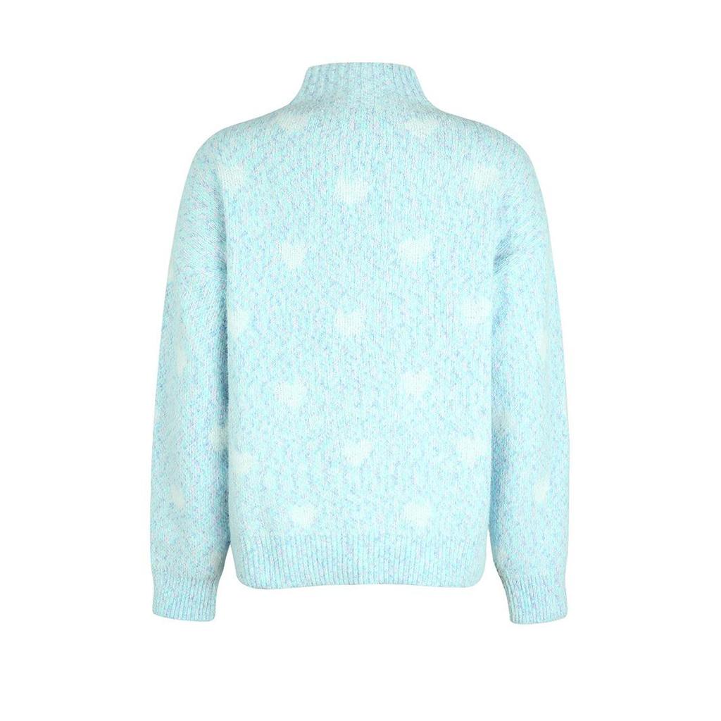 Осень-зима Винтажный свободный топ с длинными рукавами и принтом кардиган трикотажный свитер с воротником-стойкой