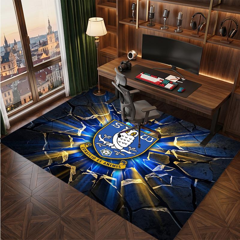 Sheffield Wednesday Football Print Crystal Velvet Rug, Comfortable Water Absorbent Non Slip Indoor Floor Carpet