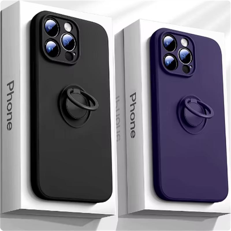 Роскошный чехол-держатель из жидкого силикона для iPhone 16 15 14 13 12 11 Pro Max Mini X XR XS Max 7 8 Plus SE 2020 2022