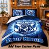 Постельное белье с узором Canterbury-Bankstown Bulldogs, комплект из 3 предметов, с возможностью добавления имени, простыня и наволочки для домашней спальни