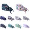 Unisex Printed Nurse Cap Operating Room Cap Long Hair Cap Printed Patterns Cotton Cosmetic Dentist Work Cap Cartoon Tone