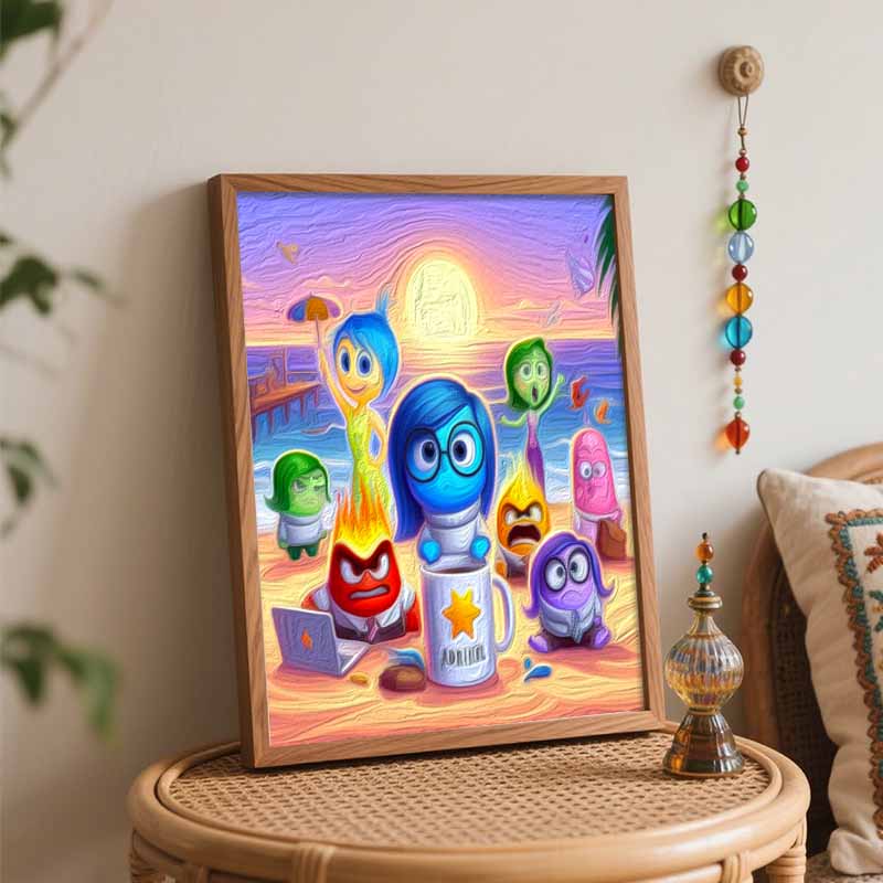 Disney DIY Oil Painting Kits Inside Out Beach Home Decor Craft Gift Ideas Disney Pixar Characters Painting Art Wall Decor Set 130