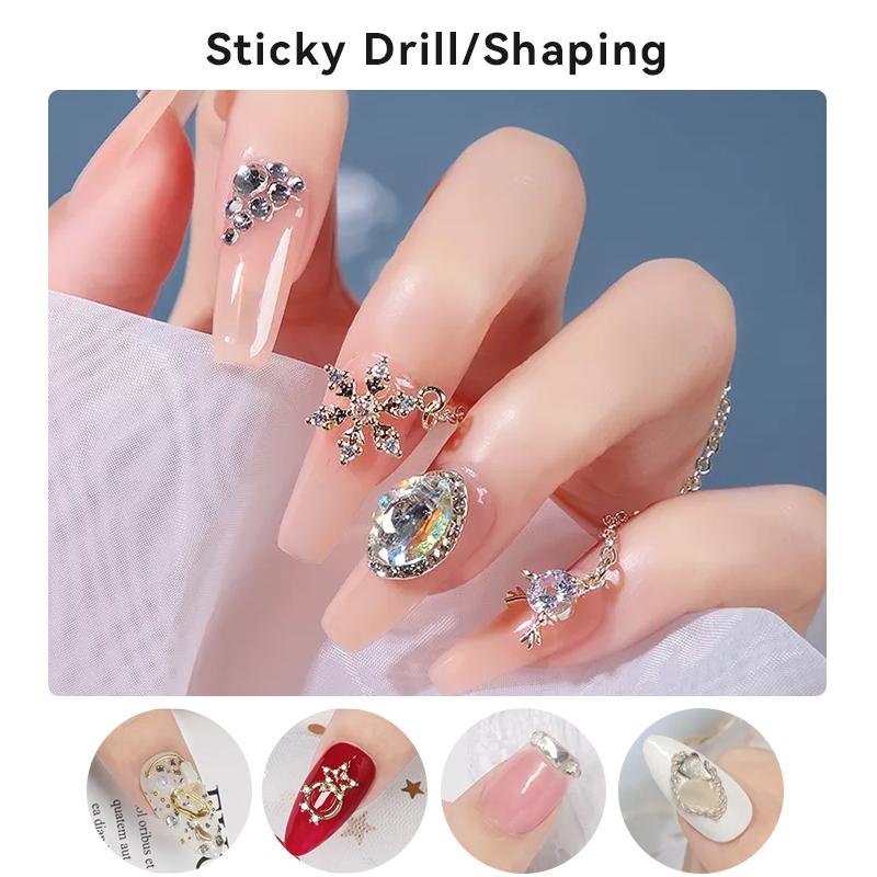 JTING Professional Nail Rhinestone Gel Polish Glue Adhesive Gel OEM Custom Logo 15ml Nail Gel Glue Bottles Private Label