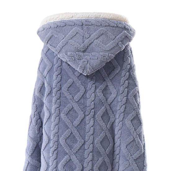 Накидка-шаль с капюшоном для дома и улицы теплая толстая двухсторонняя плюшевая машинка