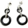 Les Trésors De Lily [L5662] - Серебряные серьги "Сисси" черное серебро (керамика) родиевое покрытие - 25х12 мм