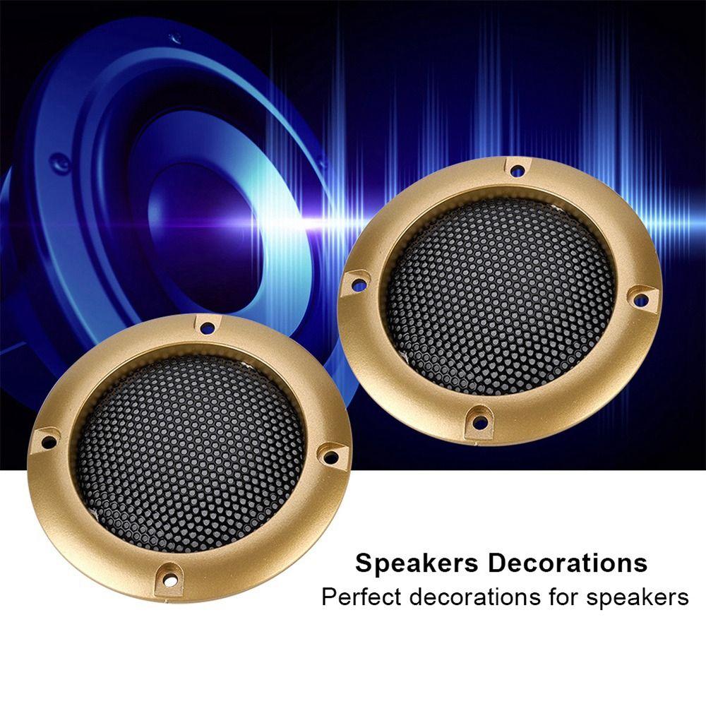2Pcs Black Gold Silver Speaker Protective Grill Decorative Speaker Mesh Circle Audio DIY Decoration