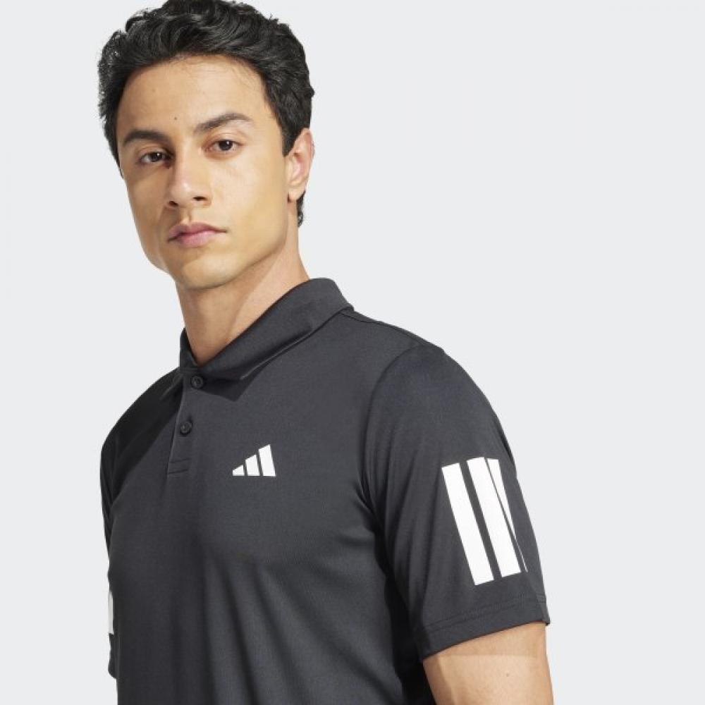 Adidas Unisex Club Tennis 3 STripe Polo ShirT FuncTional Polo T ShirT Black