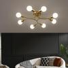 8 Bulb Gold LED Metal Suspension Modern Chandeliers Light Luxury Lustre Ceiling Pendant Lamp for Dining Room Living Room Bedroom