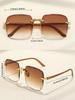 1 шт. Ретро Бескаркасные Окантованные Квадратные Модные Очки Женские Градиентные Очки Солнцезащитные Очки для Путешествий на Открытом Воздухе