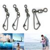 50Pcs Durable with Hooked Snap Fishing Hook Rolling Swivel Tackle Connector Swivels Fishing Bearing