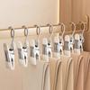 20Pcs Stainless Steel Clothespins Clips Laundry Clothes Pegs Hook Wardrobe Pants Hangers Organizer 360° Rotating Portable