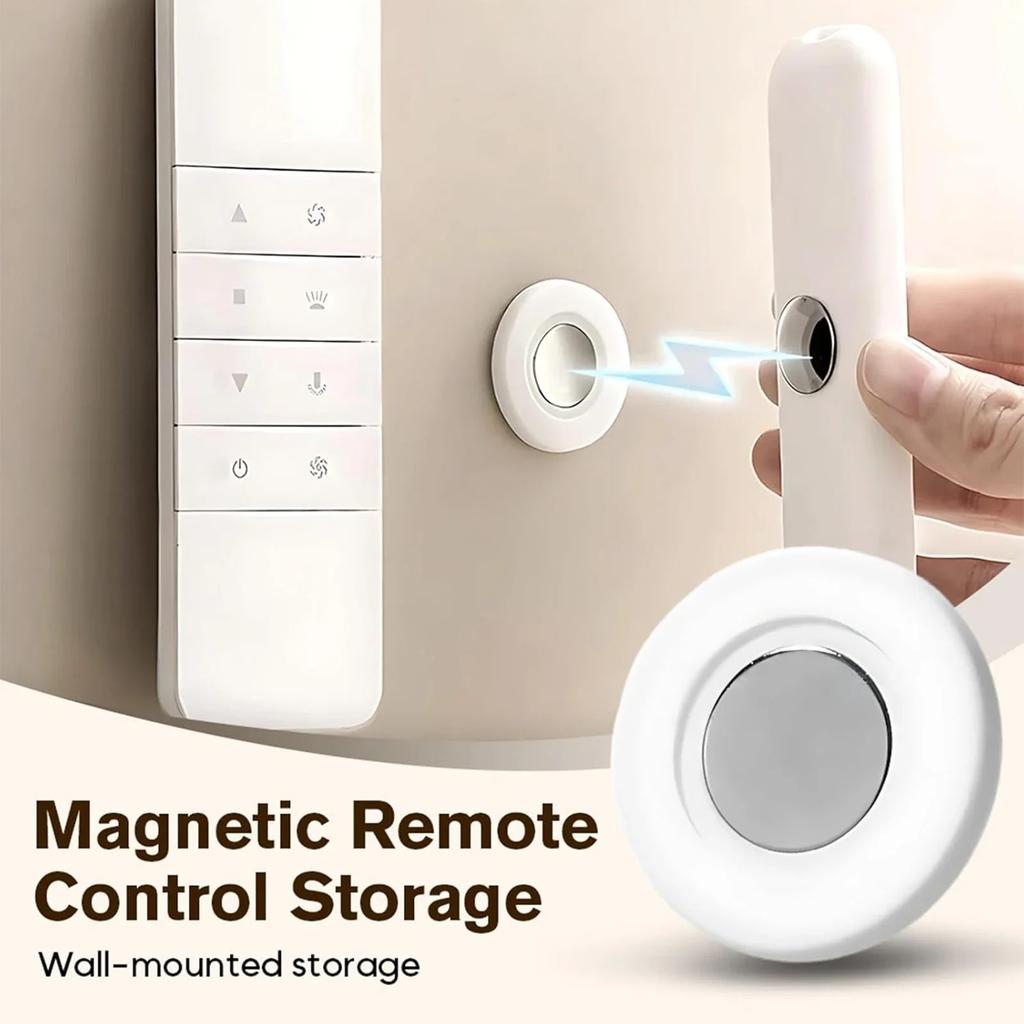 3/6/12pcs Self-adhesive Magnetic Remote Holder - Wall Mount for TV/AC/DVD Remotes, White Space-Saving Design
