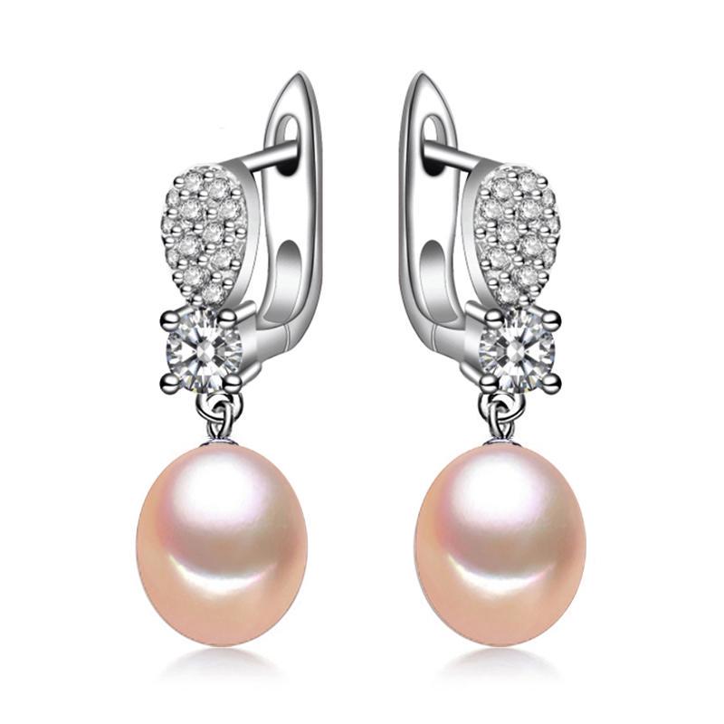 LSOOYH серьги-кольца с кубическим цирконием, ювелирные изделия с жемчугом, серьги с натуральным пресноводным жемчугом для женщин