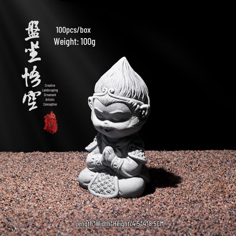 Китайская статуя Будды из песчаника - Декор для внутреннего сада и аквариума