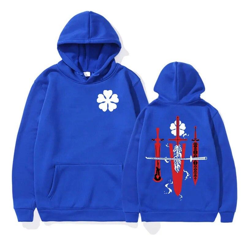 Пуловер с капюшоном в стиле аниме «Черный клевер Asta», винтажные толстовки Харадзюку унисекс, модные толстовки унисекс, большие толстовки Y2K, свободная уличная одежда