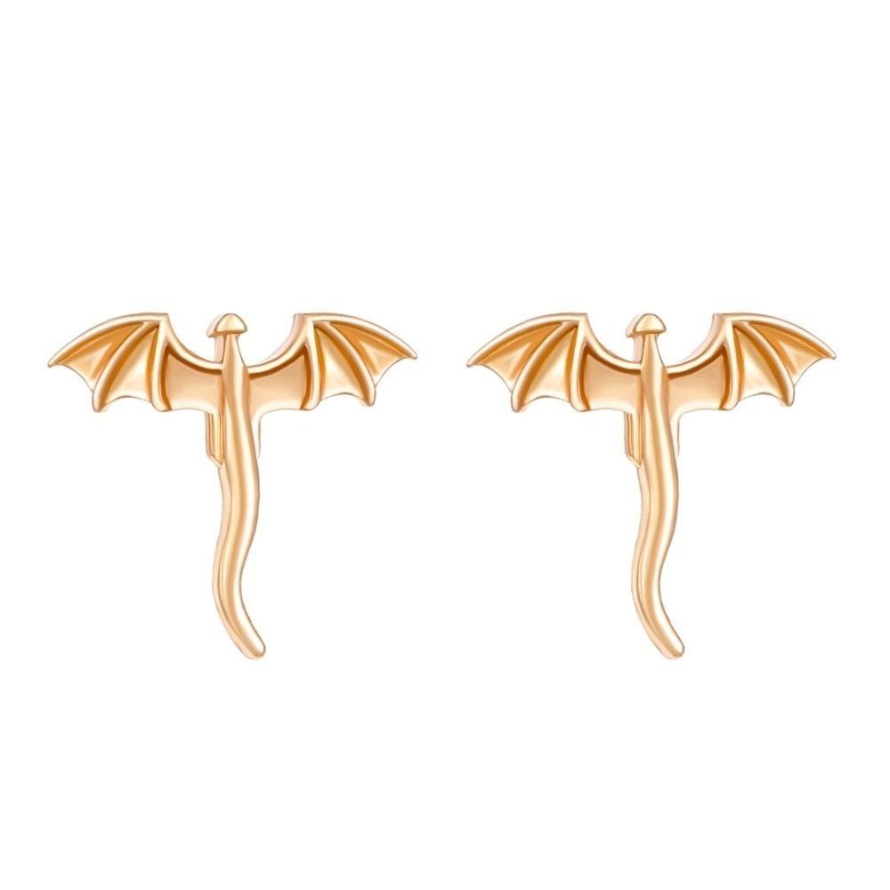 Personality Vintage Dragon Earrings Unique Flying Dragon Stud Earrings Metal Stud Earrings Daily