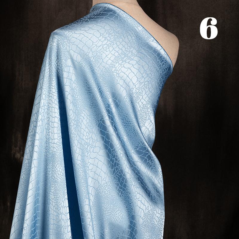 Ткань с принтом под крокодила, микрострейч, черная жаккардовая ткань на метр для платьев, одежды, шитья, однотонная, рукоделие, гладкая