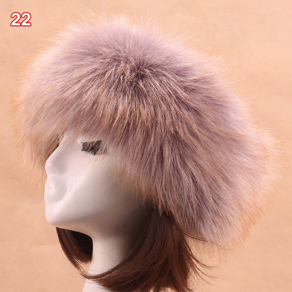 Outdoor Earwarmer Winter Thick Fluffy Faux Fur Women Russian Cap Headband Hat