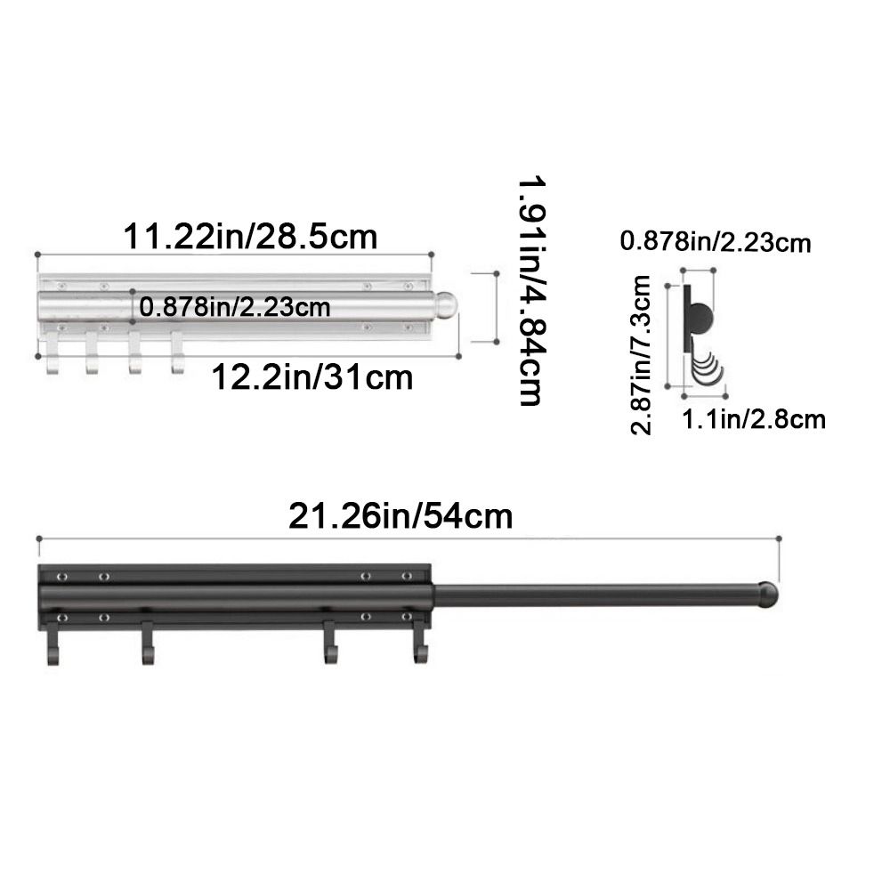 Aluminum Zinc Zinc Alloy Closet Valet Rod Retractable Wardrobe Clothing Rail Hanging Suits