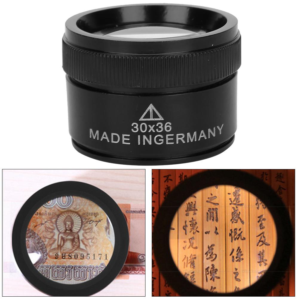 30X Mini Handheld Magnifier Round for Jewelry Identification Component Detection 30x36mm