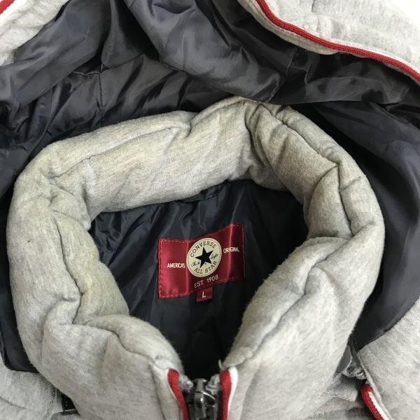 Converse Мужская куртка с подкладкой L серая съемный капюшон пальто джемпер(ИСПОЛЬЗОВАЛ)