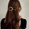 Geometric Gold Silver Color Metal Hair Stick for Women Elegant Hollow Ponytail Holder Hair Fork Headdress Hair Accessories Gifts