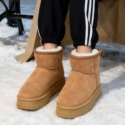Женские зимние теплые ботинки на мягкой подошве большого размера с мехом, ботильоны до щиколотки с подкладкой, нескользящие ботинки для хайкинга и спорта, хлопковые ботинки, короткие ботинки