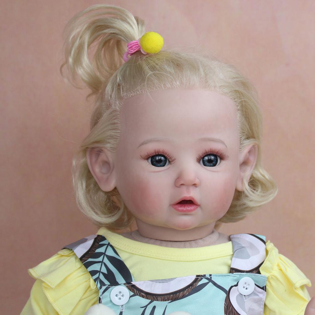 BZDOLL 60cm 3D-Paint Skin Soft Silicone Reborn Baby For Girl Realistic Princess Toddler Art Doll Cloth Body Blond Hair with Vascular