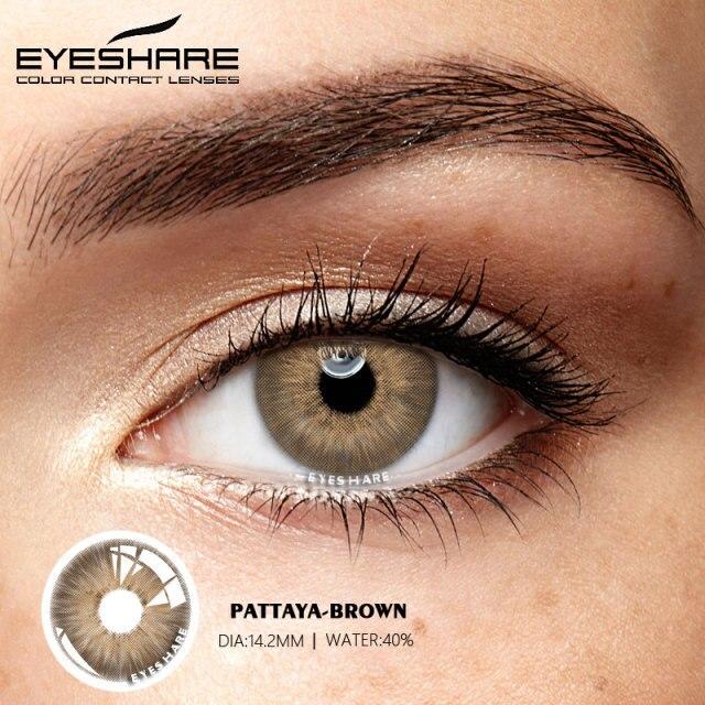 Контактные линзы для женщин, контактные линзы для макияжа Pataya для глаз, синие, коричневые, фиолетовые цветные линзы, 2 шт., годовые цветные линзы для глаз