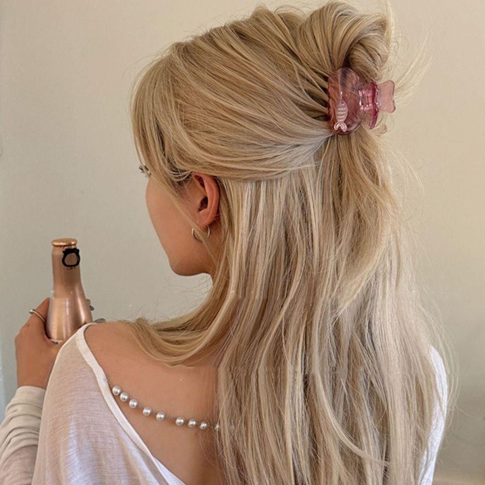 Transparent Acetate Hair Claw Animal Animal Hair Clip Fashion Fish Hair Claw Daily