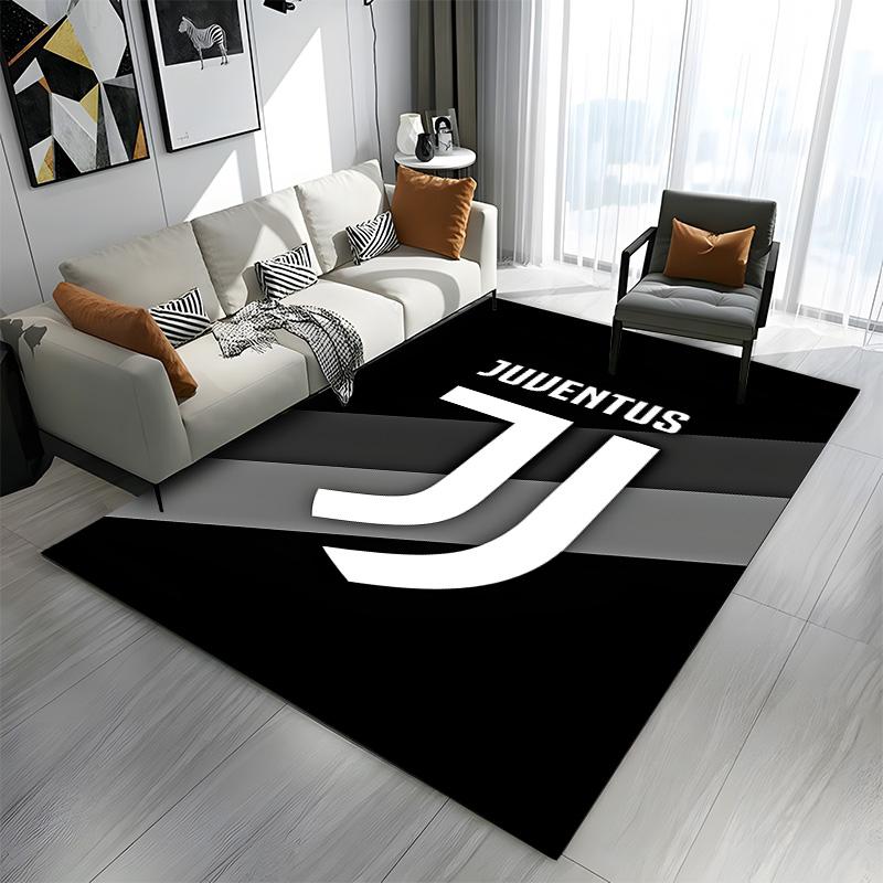 Juventus Logo Black and White Design Patterned carpet a non slip rug suitable for all seasons and any setting, gift