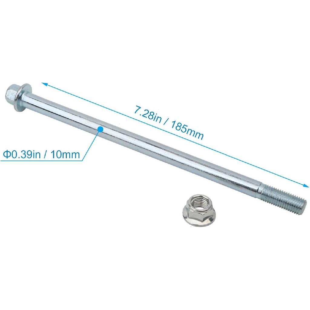 Mokuo 10mm 185mm Front Rear Axle Fit for Motorcycle Pit Dirt Bike Moped Scooter QUAD ATV Mini Bike Parts