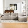 Modular Compression Sofa, Chenille Fabric, Filled with 30D High-Resilience Foam. Easy to Move, Non-Slip Base, Ideal for Living Room - Gray