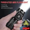 Mini Led Three Eye Small Flashlight Strong Light Rechargeable Super Flashlight Lighting Long-range Home Bright Portable Han I1f1