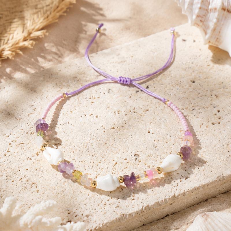 New Starfish Jewelry Bohemian Holiday Wind Gravel Conch Hand Rope Summer Beach Rice Bead Bracelet Women