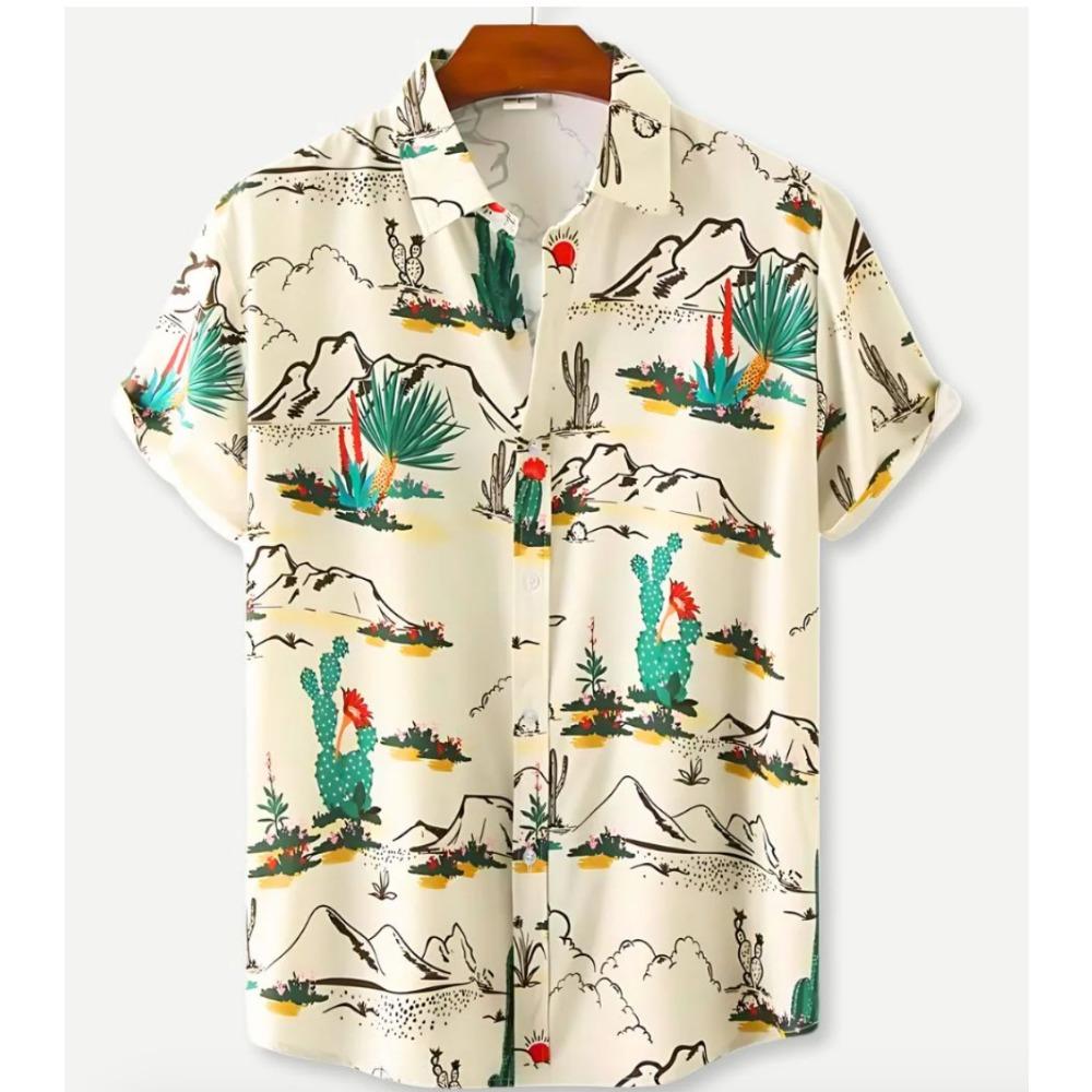 Men's Fashion Short Sleeve Shirts Summer Casual Tops Beach Party Vacation Shirts Outdoor Men's and Women's Shirt