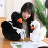 Adorable White And Black Plush Swan Stuffed Animal Doll For Home Decoration And Gift Giving