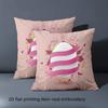 Easter-themed Pink Pillow with 2D Printed Bunny Egg Design Polyester pillowcase, sofa decorative cushion cov Headboard Pillow