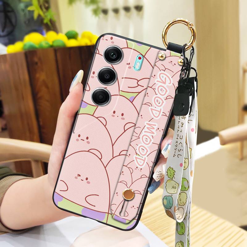 Милый противоударный чехол для телефона для Tecno Camon40 Pro 4G/5G/CM6/CM7 Задняя крышка Мультяшное кольцо Грязеотталкивающая Подставка Прочный