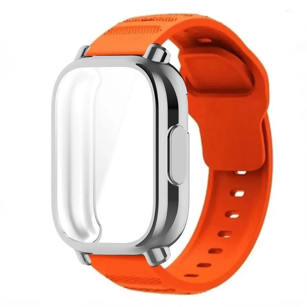 Дышащий силиконовый ремешок+ТПУ защитная пленка для экрана для Redmi Watch 5 Active Band Мягкий чехол для Redmi Watch 5 Lite Спортивный ремешок Correa