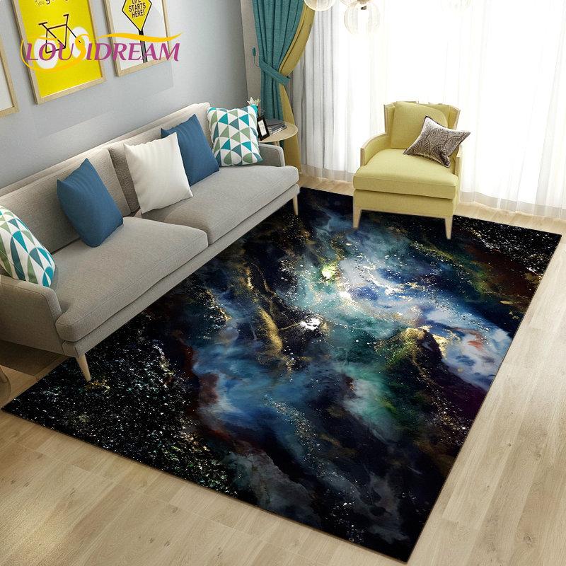 Большой ковер с скандинавской мраморной текстурой, черный золотой коврик, ковер для гостиной, спальни, дивана, коврик для двери, детский нескользящий напольный коврик