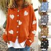 Women's Autumn/winter Knitwear Single Breasted Heart Long Sleeve Sweater Coat