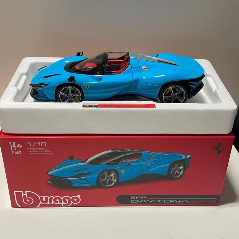 In Stock Bburago 1:18 Ferrari Daytona Sp3 Supercar 50 Series Simulation Alloy Miniature Diecasting Model Customized Toy Gift