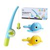 Magnet Baby Bath Fishing Toys Wind-up Swimming Whales Bathtub Toy Fishing Game Water Tub Toys Set with Fishing Pole Net for Kids