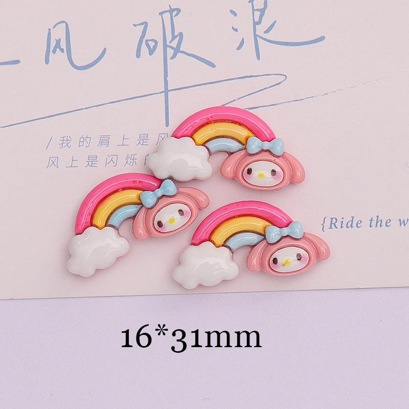 10 Pcs New Mini Kawaii Cartoon Animal Rainbow Kitten Series Resin Scrapbook Diy Jewelry Children Gift Hairpin Accessories A5