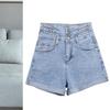 Джинсовые шорты для женщин на лето тонкие А-силуэта модные прямые свободные брюки с широкими штанинами