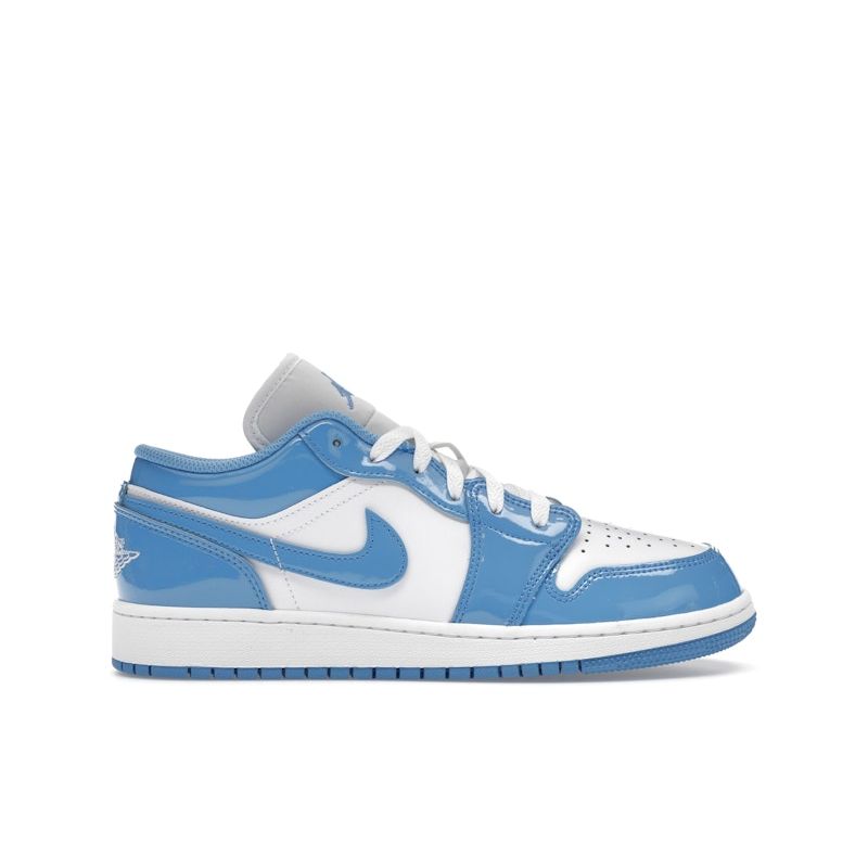 Air Jordan 1 Low GS UNC Patent Kids Sneakers Blue White Legend-Blue FZ3929-114